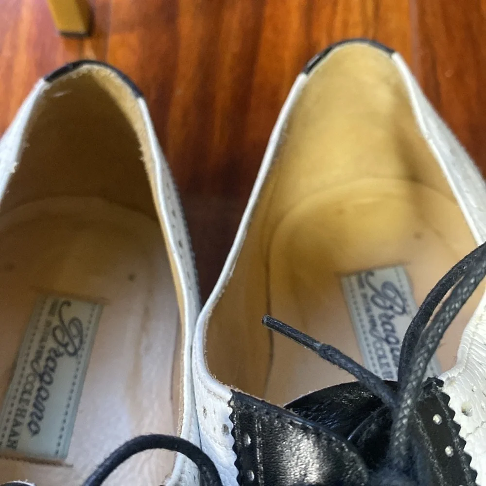 VINTAGE Spectator BRAGANO for COLE HAAN Wingtip Oxford Dress Shoes 8 D ITALY